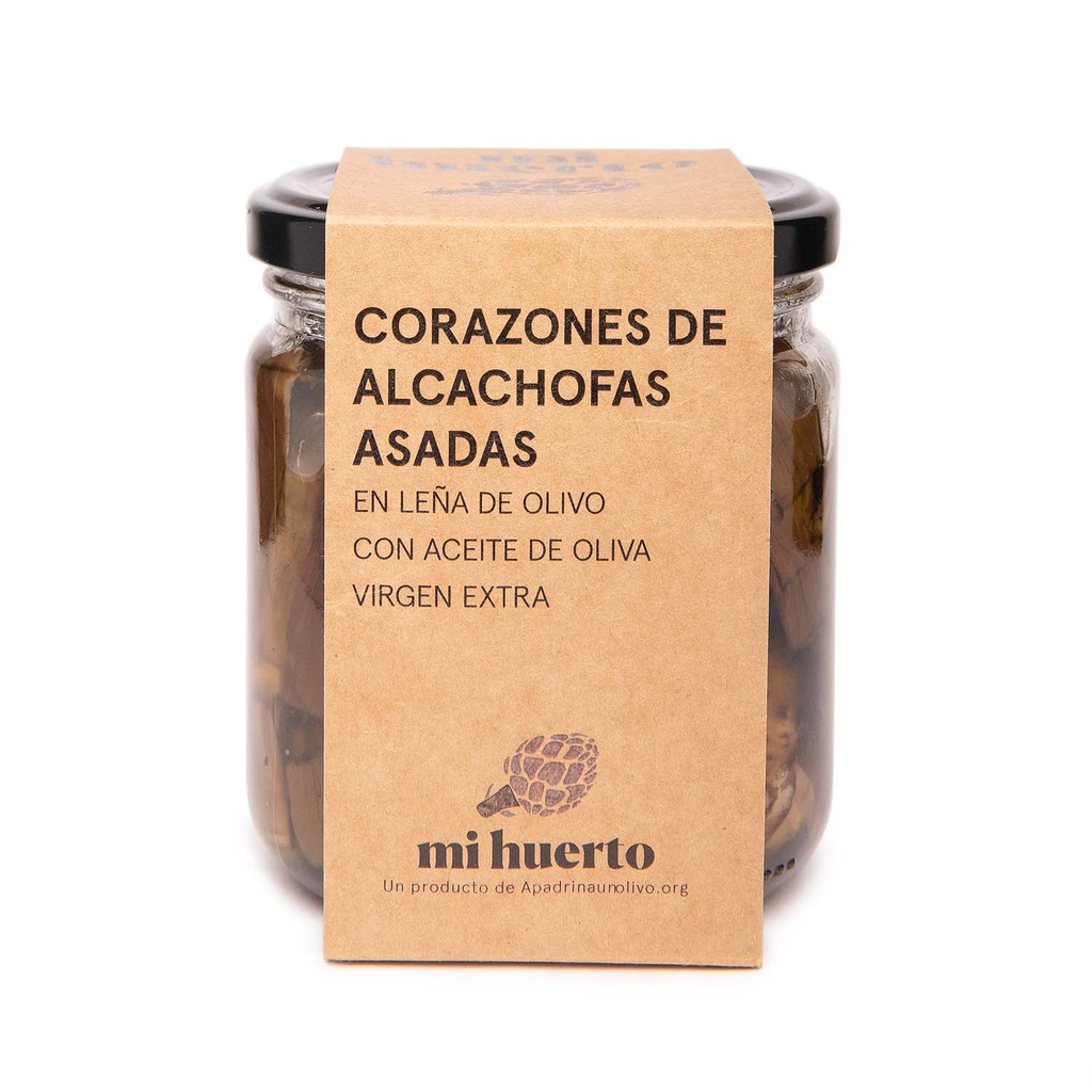 Corazones de alcachofas asadas en leña de olivo con AOVE (1 ud. x 305g)